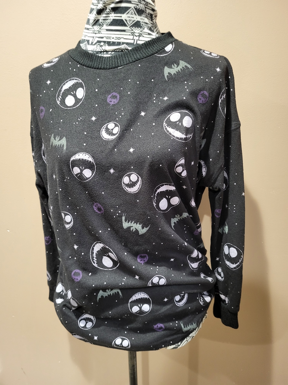 Disney Black Halloween Jack Skellington Nightmare Before Christmas Top